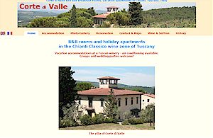 Corte di Valle B&B rooms and holiday apartments in the Chianti Classico wine zone of Tuscany